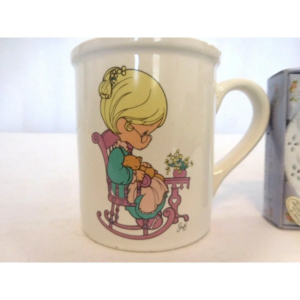 Precious Moments 50th Anniversary Plate Ceramic Floral Embossed + Purr fect Gran